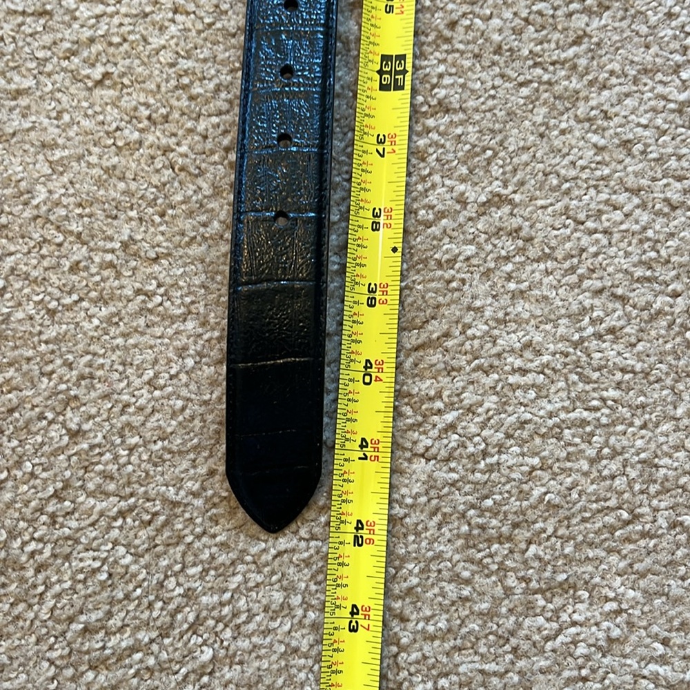 Black leather belt with gold animals -X-Large - 42 inches from buckle to tip - Picture 8 of 8